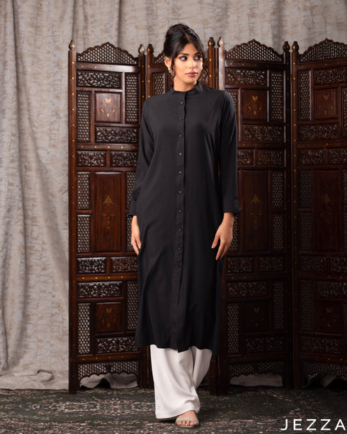 Elegant Button-Down Midi Top 61901